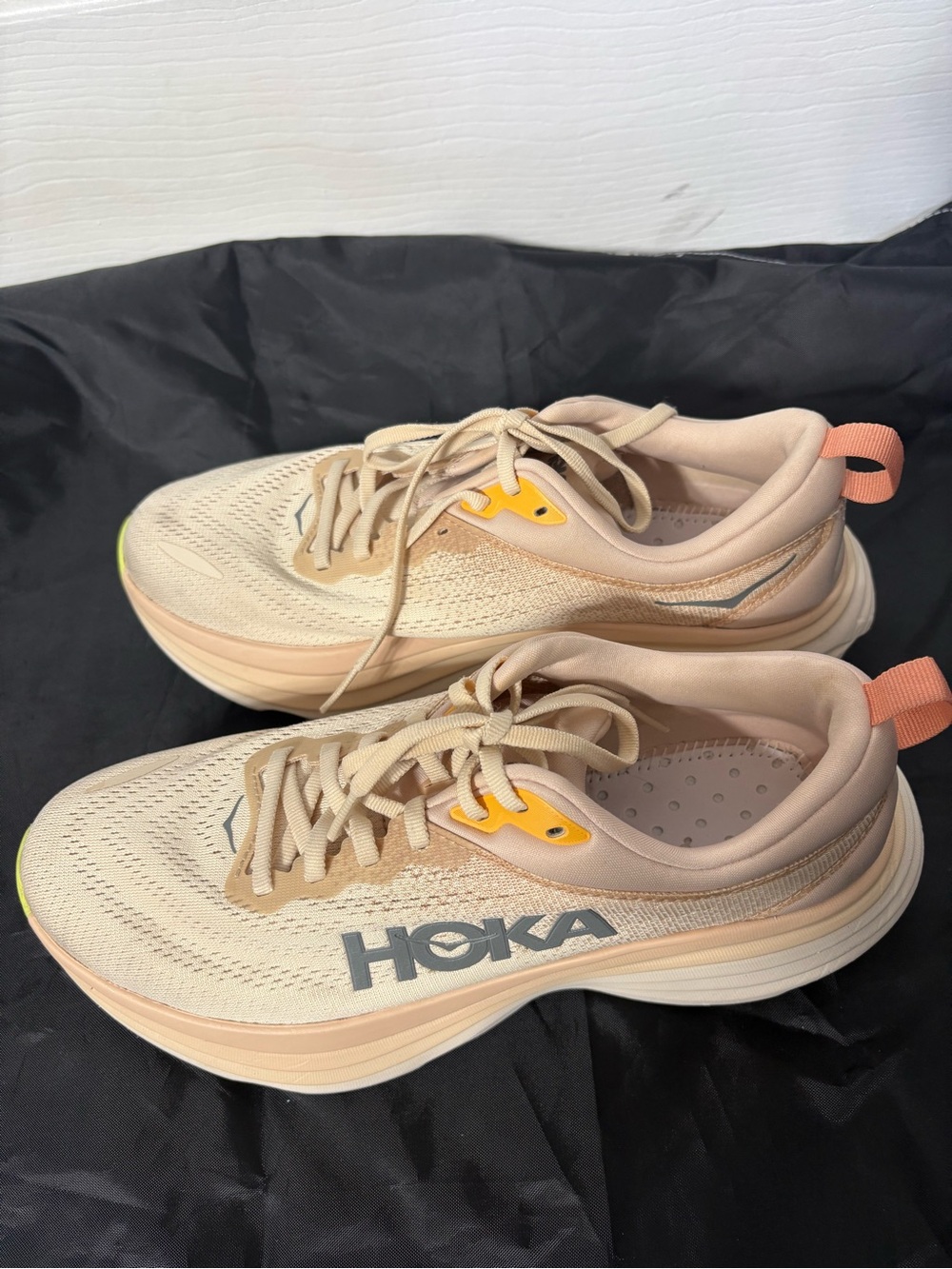 Hoka Women's Athletic Shoes Beige with Peach and Yellow Accents ( READ) - Picture 3 of 8